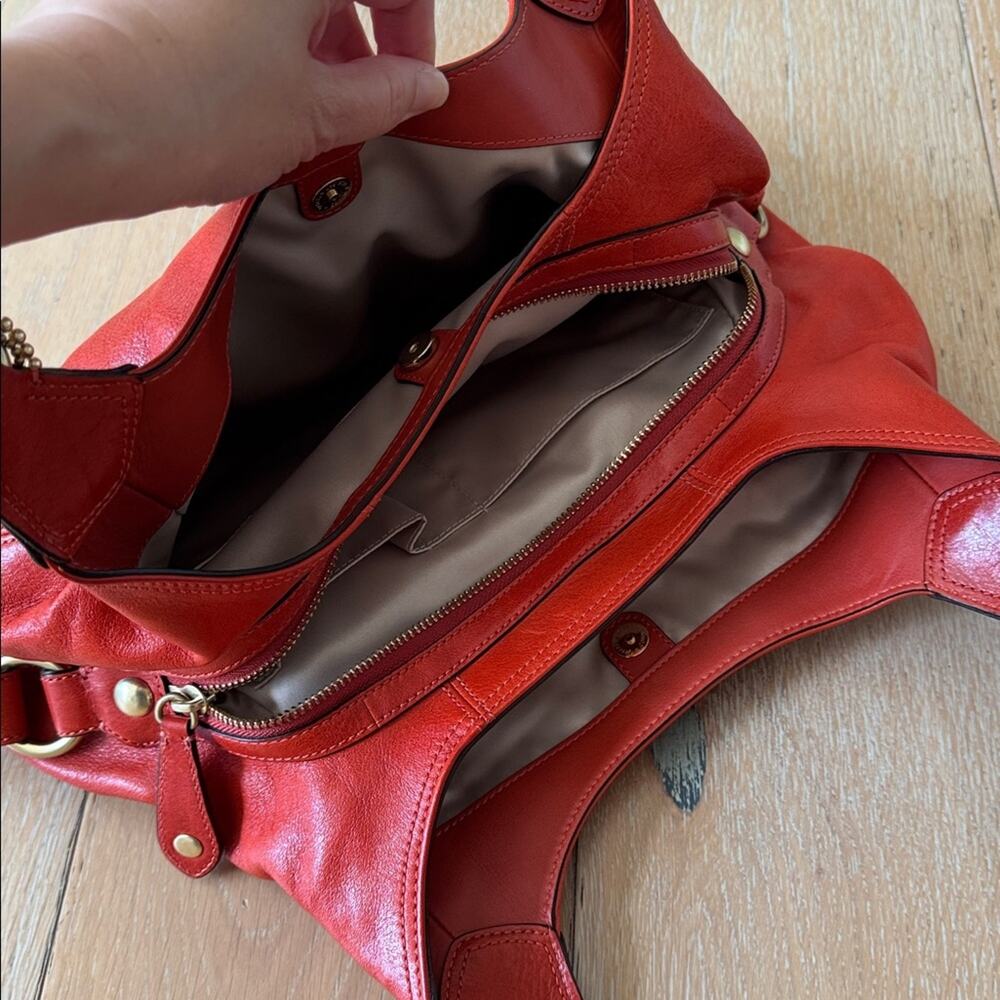 Vintage Y2K Coach Madison Maggie Cinnamon Red Leather Shoulder Bag - Picture 7 of 12